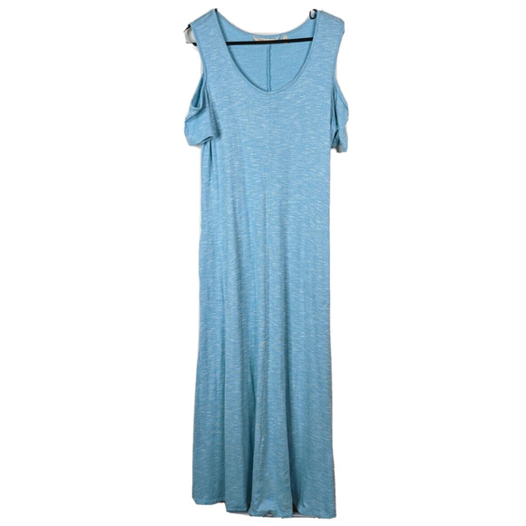 Soft Surroundings Dresses & Skirts - Soft Surroundings Womens M Sky Blue Cold Shoulder Maxi Dress w Pockets